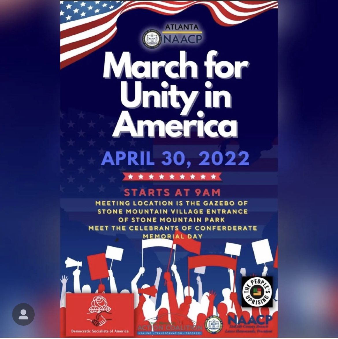 AttorneyGriggs's tweet image. Join the @NaacpAtlanta tomorrow with @TPUAtlanta and others in #StoneMountain. #MarchforUnity