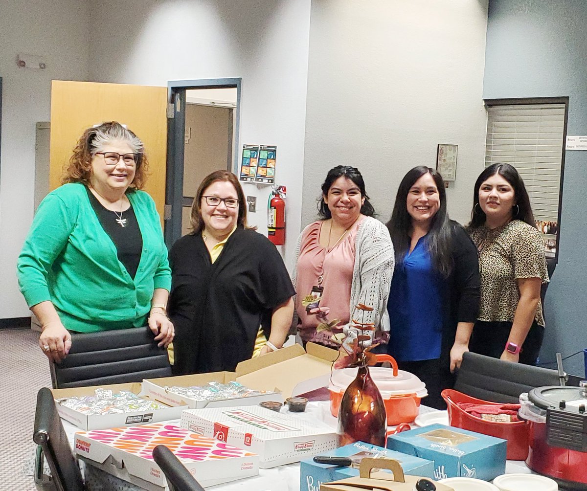 We celebrated Administrative Professionals Week this morning, in honor of Terri, Roxanne, Cassie, Belinda, Paola, and Gen! Thank you for everything you all do every day to make our work possible! We are so fortunate to have you in our team! 👏🎉💕 @TPCP_Region19 <a href="/ESCRegion19/">ESC-Region 19</a>