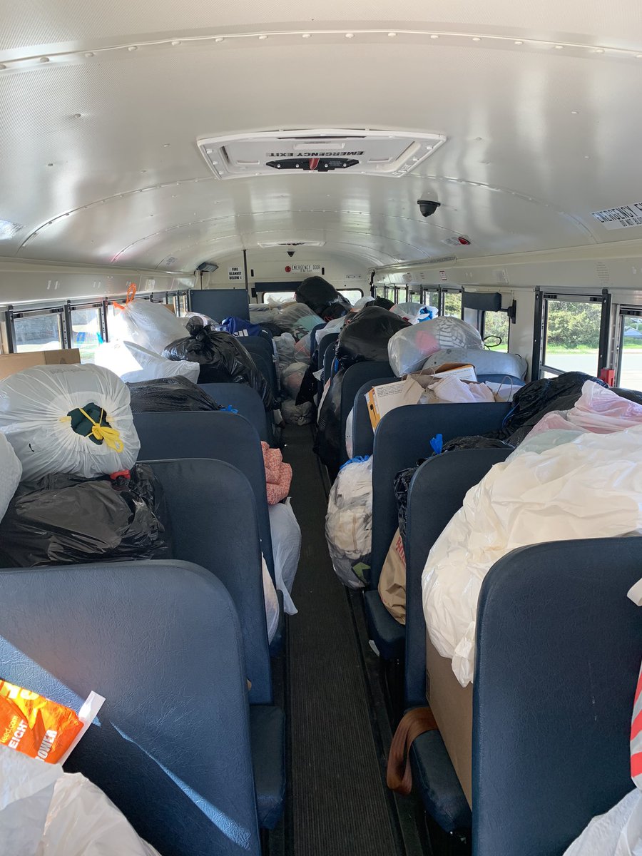 SVEMSPanthers's tweet photo. SVE filled the bus! The 2022 clothing drive was a success. Thank you to the SVE community, Mrs. Anderson and helpers! https://t.co/YRxyG7kJXm