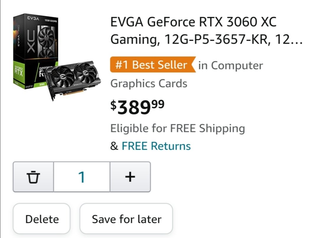 SjotaRD's tweet photo. #RTX3060 ya a este precio en #Amazon 👀 https://t.co/TZLocrea88