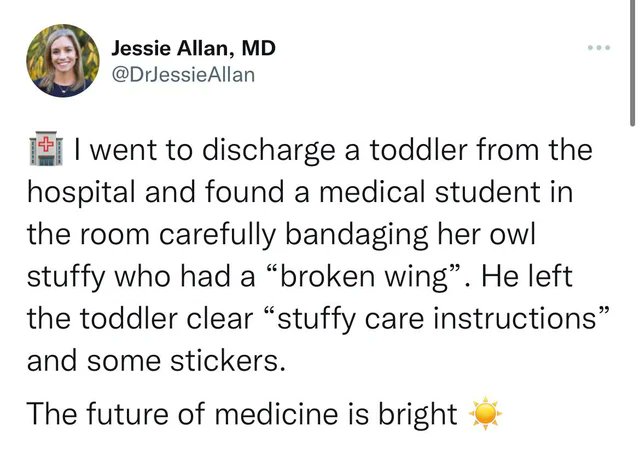 Such bright bedside manner ☀️ @DrJessieAllan