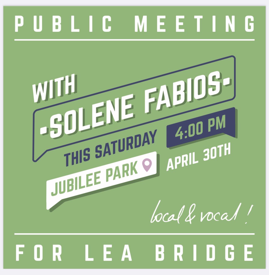 solieplays's tweet image. Open meeting in the park tomorrow with whoever is around to chat all things Lea Bridge - Come along! 
👋🏻 🌳 ✔️ 💚 🗳

#LocalAndVocal
#Solene4LeaBridge
 #VoteIndependent