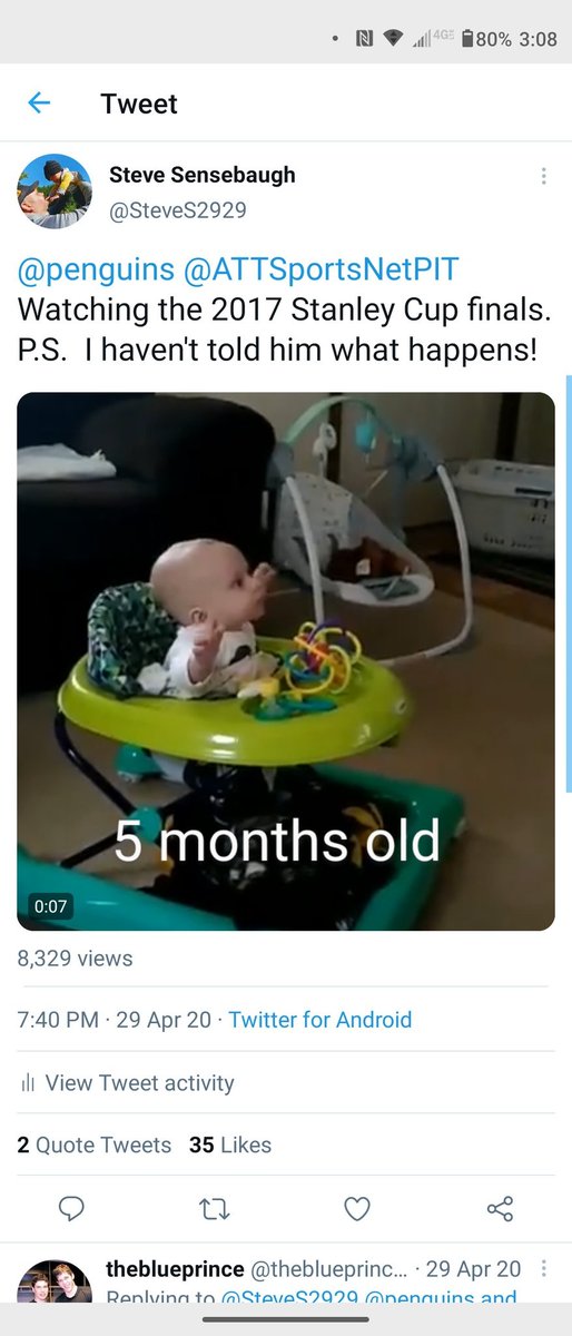 SteveS2929's tweet photo. @penguins @ATTSportsNetPIT do you remember this kid watching the Stanley Cup rewind during the Pandemic. Well he's growing and still watching. Maybe next year we'll watch live instead of Tv. https://t.co/yNro7rQrTo