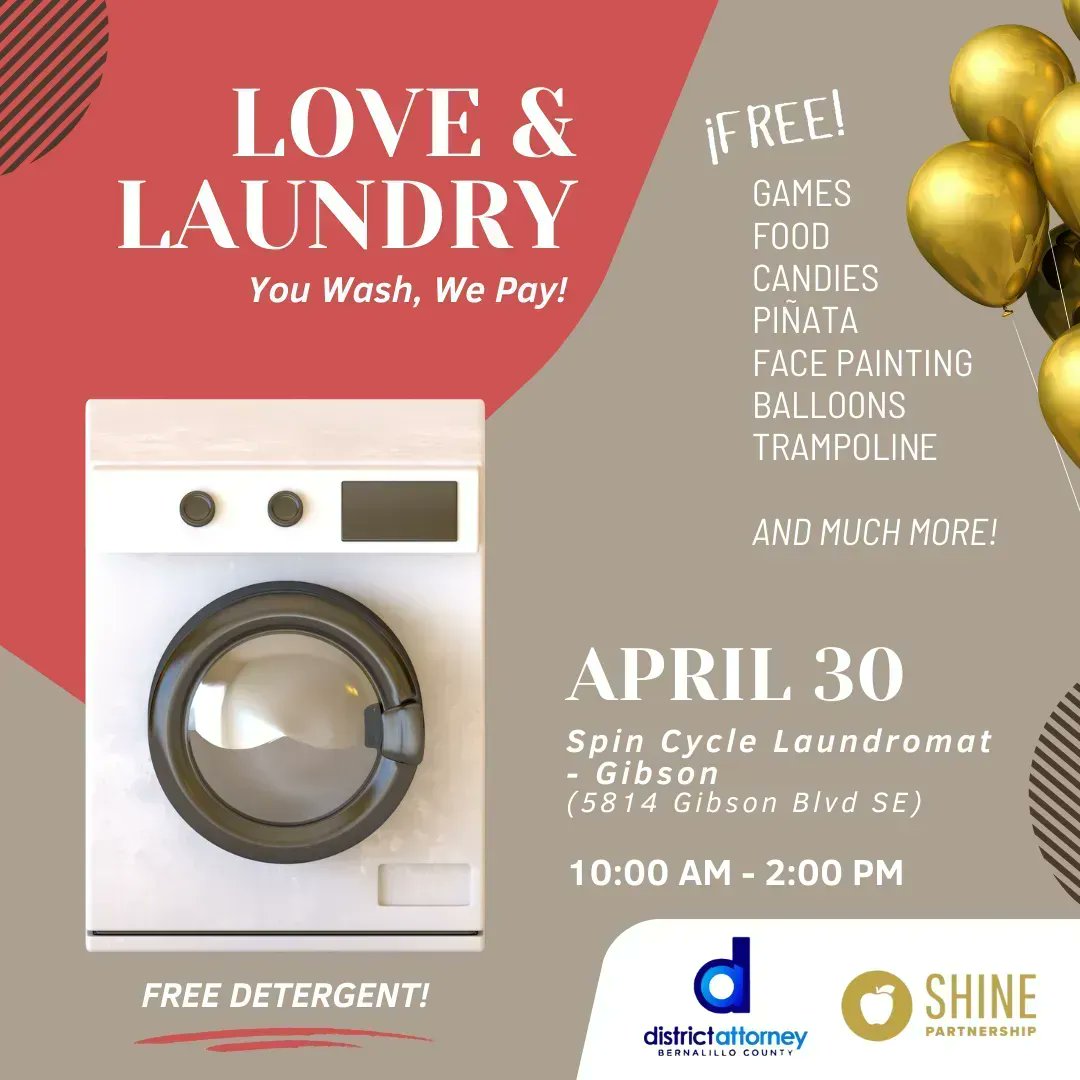 BerncoDa's tweet photo. Happening tomorrow from 10 a.m. to 2 p.m., Amor y Lavado, is a free laundry service event where attendees can also enjoy free food &amp; giveaways! We are proud to be one of the partners to bring Amor y Lavado to the community at the Spin Cycle Laundromat off Gibson. See you there! https://t.co/Ve5WoQhXgE