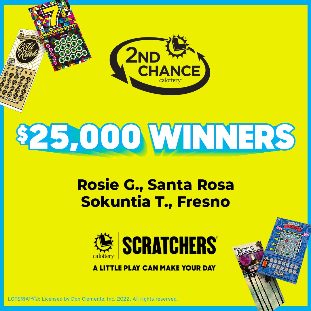 California Lottery on Twitter "CONGRATULATIONS to our two new 25,000