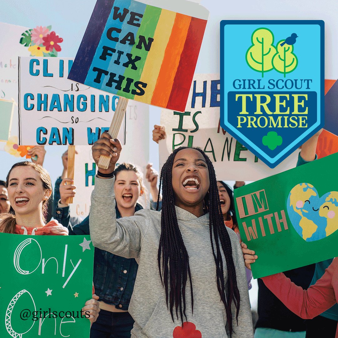 The time is NOW! ⏰Plant a tree with your Girl Scout sisters and impact #climatechange! #GirlScoutTreePromise