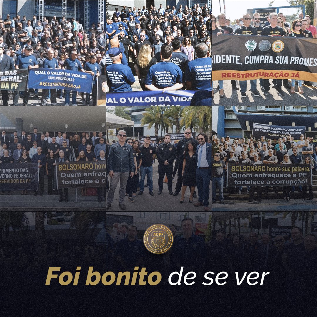 ADPFonline's tweet photo. As manifestações de 28/04 demonstraram a força e a união da PF. Policiais da União exigiram que o presidente Jair Bolsonaro, eleito com a bandeira de defesa e fortalecimento da segurança pública, cumpra com os compromissos assumidos com a categoria.

#ADPF #ValorizaçãodaPFJá https://t.co/EGow5HF63N
