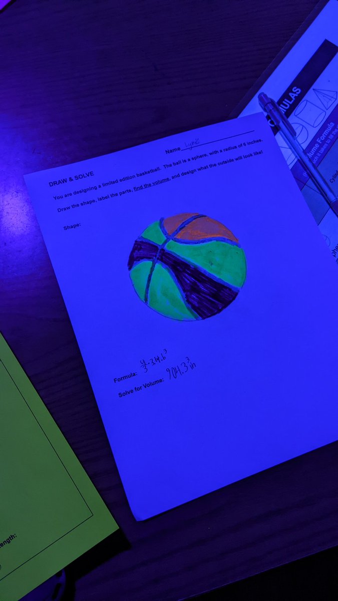 MrUllrich's tweet image. Back at it today, as we finished off our 3D shape with another round of #GlowMath