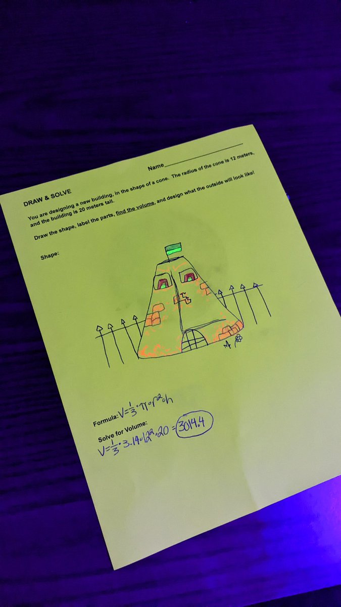 MrUllrich's tweet image. Back at it today, as we finished off our 3D shape with another round of #GlowMath
