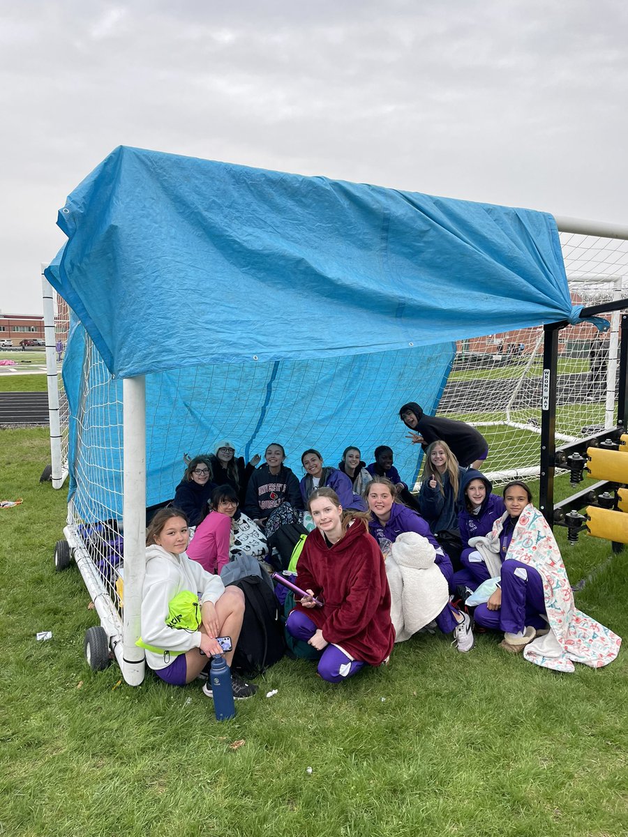 We weren’t expecting any rain at our meet tonight. #notentnoproblem