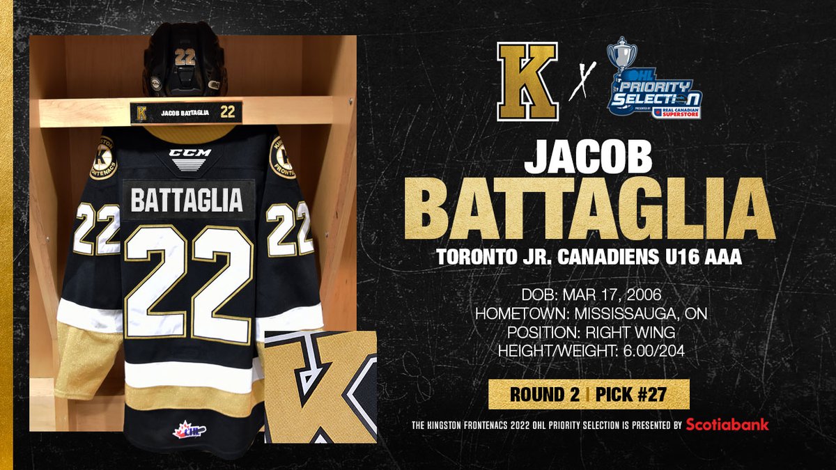 Welcome to the Black and Gold, Jacob!

#FrontsHockey | <a href="/OHLHockey/">Ontario Hockey League</a> | #OHLDraft