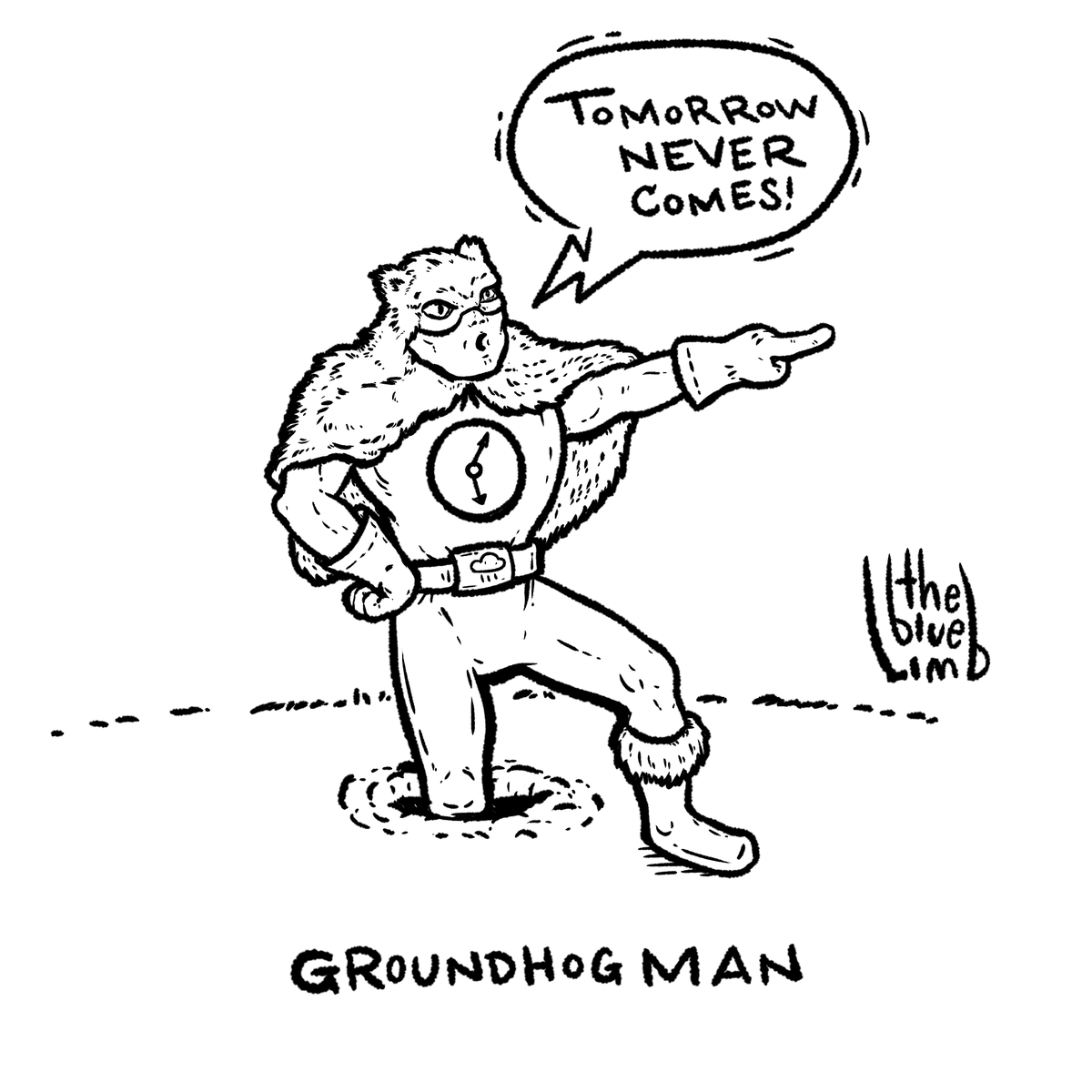 thebluelimb's tweet photo. What would be your superpower for 1 day?

#thebluelimb #groundhog #groundhogman #timeisanillusion #rinserepeat #comic #superhero #woodchuck #didheseehisshadow #pointing #tomorrownevercomes https://t.co/8SKUNujfKV