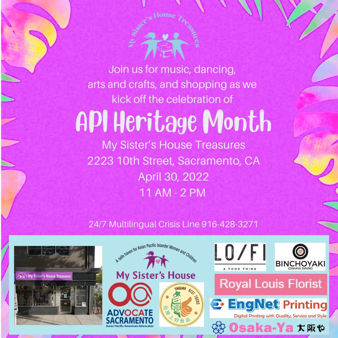 Don't forget to come and join us tomorrow! We have a wonderful lineup and vendors!
#mysistershouse #MSH #API #APIheritage #APIheritagemonth #mysistershousetreasures