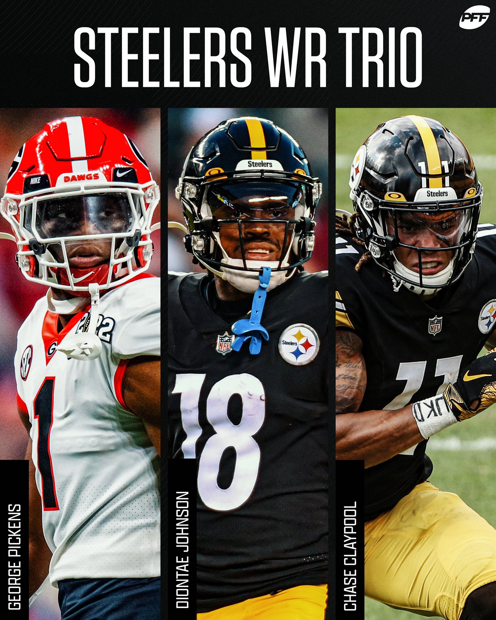 PFF on X: The Steelers have a top ___ WR trio?