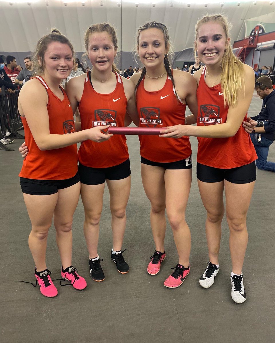 NPHStrack1's tweet photo. Tonight at Zionsville, the 4x800 relay team of Lexi Baynes, Tylar Whitaker, Courtney Study & Ashlyn Sanford placed 3rd AND are now 9th all time in NPHS history!!! Incredible job ladies!!!
#fLEXonEmBaynes
#FlyTy
#CourtIsInSession
#AshlynFTW
#DragonFire🔥 https://t.co/FnDVTtfyZl