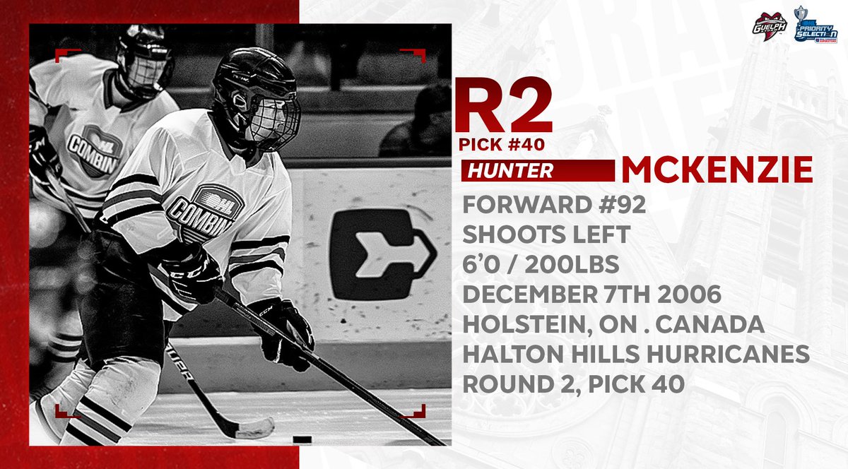 Storm_City's tweet photo. With the 40th Overall Selection in the #OHLDraft, the Guelph Storm are proud to select Hunter McKenzie from the Halton Hills Hurricanes! 

Welcome to Storm City, Hunter 🌪 https://t.co/uVspAvFuUv