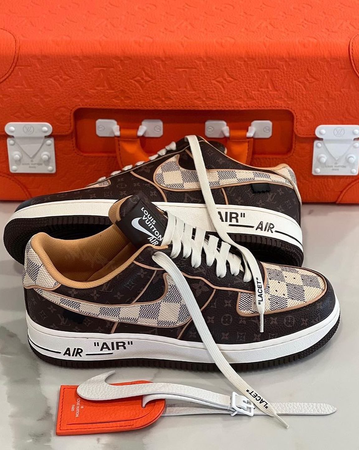 Those much-teased Louis Vuitton Nike Air Force Ones could finally be yours…