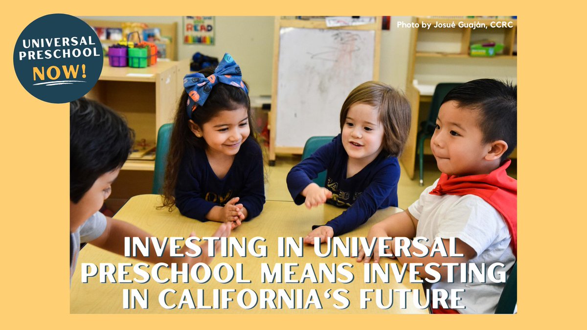 Investing in #UniversalPreschool means investing in California's future! 

Join our movement today and support the long-term success of families across California 👨‍👩‍👦🌞

Read more: bit.ly/3OFSmZd

@UPNowCoalition