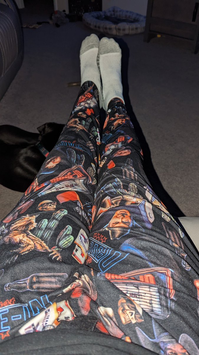 toy_collector27's tweet photo. Chilling in my #TheLastDriveIn pajama pants watching the #100th episode @therealjoebob @kinky_horror @frightrags #mutant https://t.co/nkBqw9vqVr