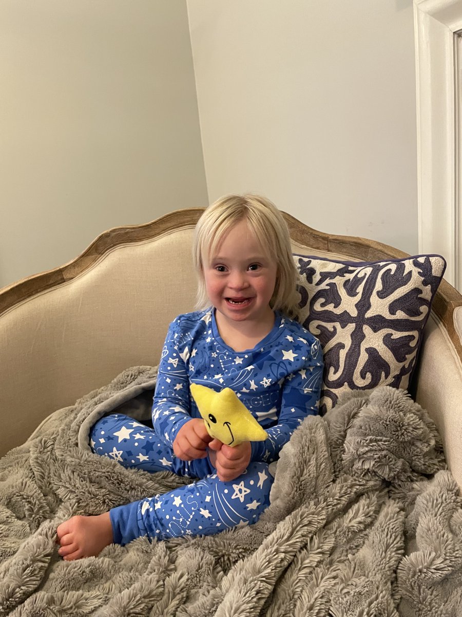 Wish kid Evie is so excited to be celebrating World Wish Day in her new <a href="/PajamaGram/">PajamaGram</a> PJs! You can help us grant more wishes for kids like Evie by donating today at one.bidpal.net/pjam 🌟 #jammyjam22 #WorldWishDay