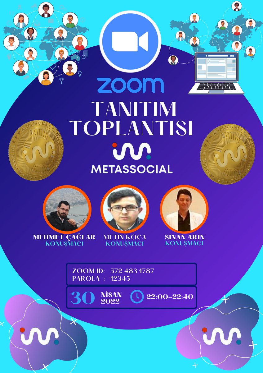 DÜNYANIN İLK SOSYAL MEDYA KRİPTO PARASI SOCİAL TOKEN HAKKINDA BİLGİ ALMAK İSTERMİSİNİZ!

Zoom Toplantısına Davetlisiniz.
👇👇👇👇👇👇👇
us05web.zoom.us/j/5724831787?p…

30.04.2022 Cumartesi Günü Saat 22:00'de

Toplantı Kimliği:
 572 483 1787

Parola: 12345

#social #btc #bitcoin #presale