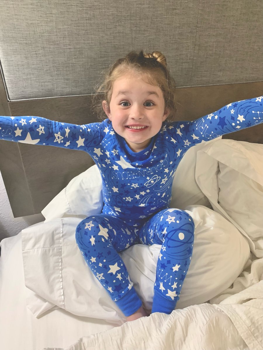 Wish kid Emmy loves her <a href="/PajamaGram/">PajamaGram</a> Wish Pajamas THIS much!! 💙 To order a pair and help grant wishes, visit wish.pajamagram.com. #jammyjam22