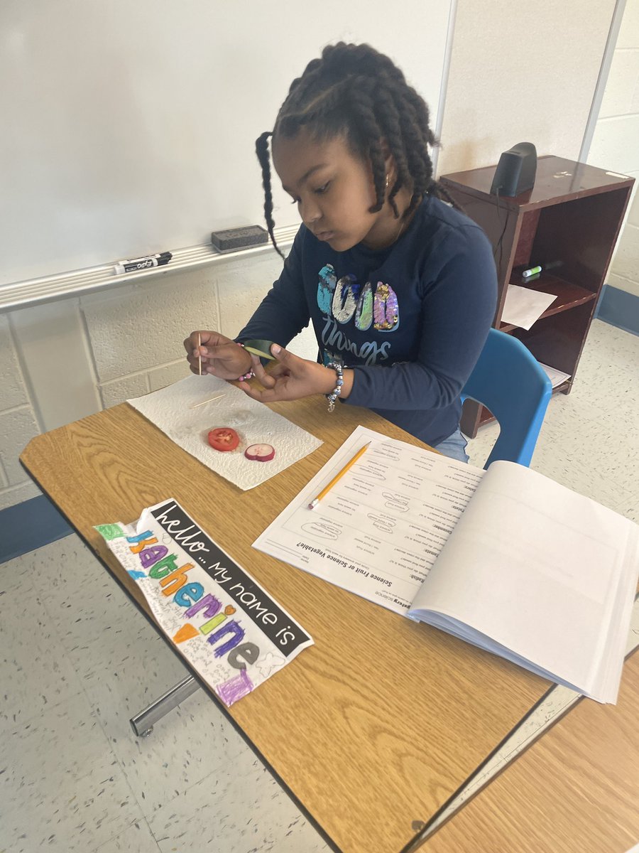 MissMaddyB223's tweet photo. Is it a “science fruit” or a “science vegetable?” 🧐🔎🍅🥒🥔 Digging in to find evidence to support our predictions! #ScientistsoftheFuture https://t.co/WbQtIFD2iY