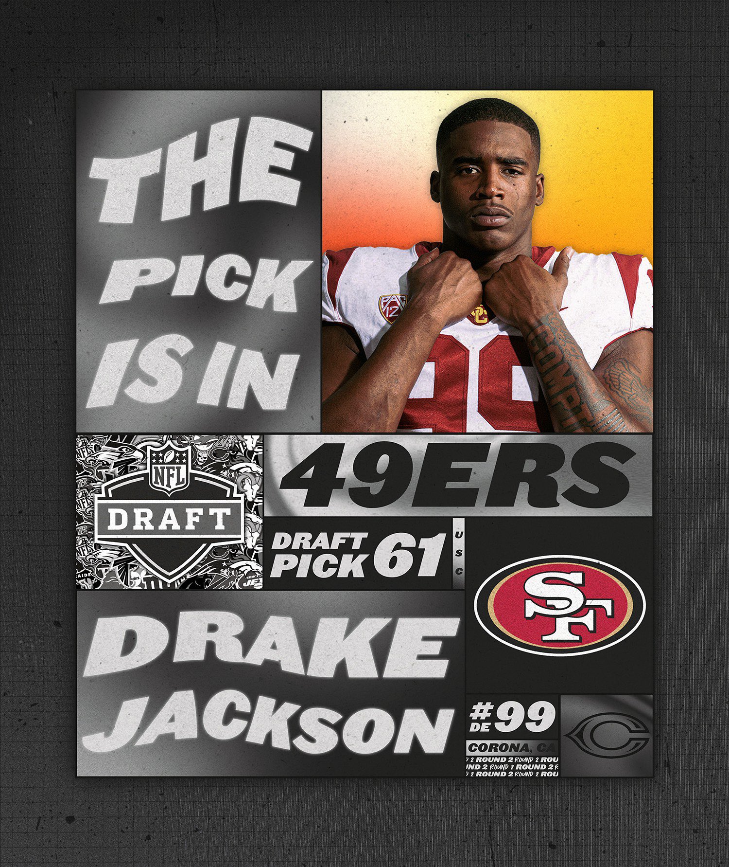 Drake Jackson 99 Centennial High School Huskies Black Football