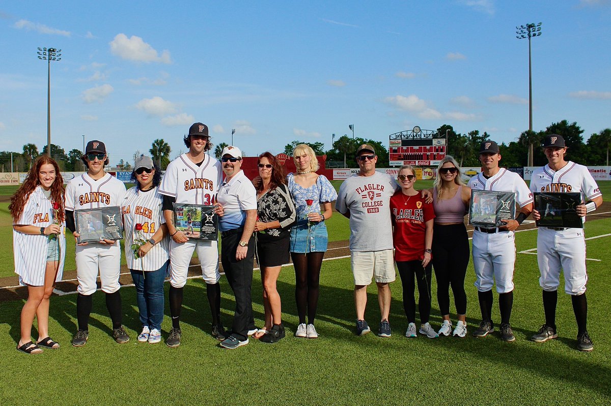 FlaglerSports's tweet photo. Name a better way to celebrate Senior Day… We’ll wait 😆

@Flagler_BSB upsets #6 Columbus State, 5-4, as Gage Voorhees gets the win and Dylan Faulkner secures the save‼️

This one is for you seniors: Myles Colangelo, John Fiorenza, Tyler Keith, and Ryan Ayrey⚾️

#GoSaints https://t.co/CFZVqgxSUI