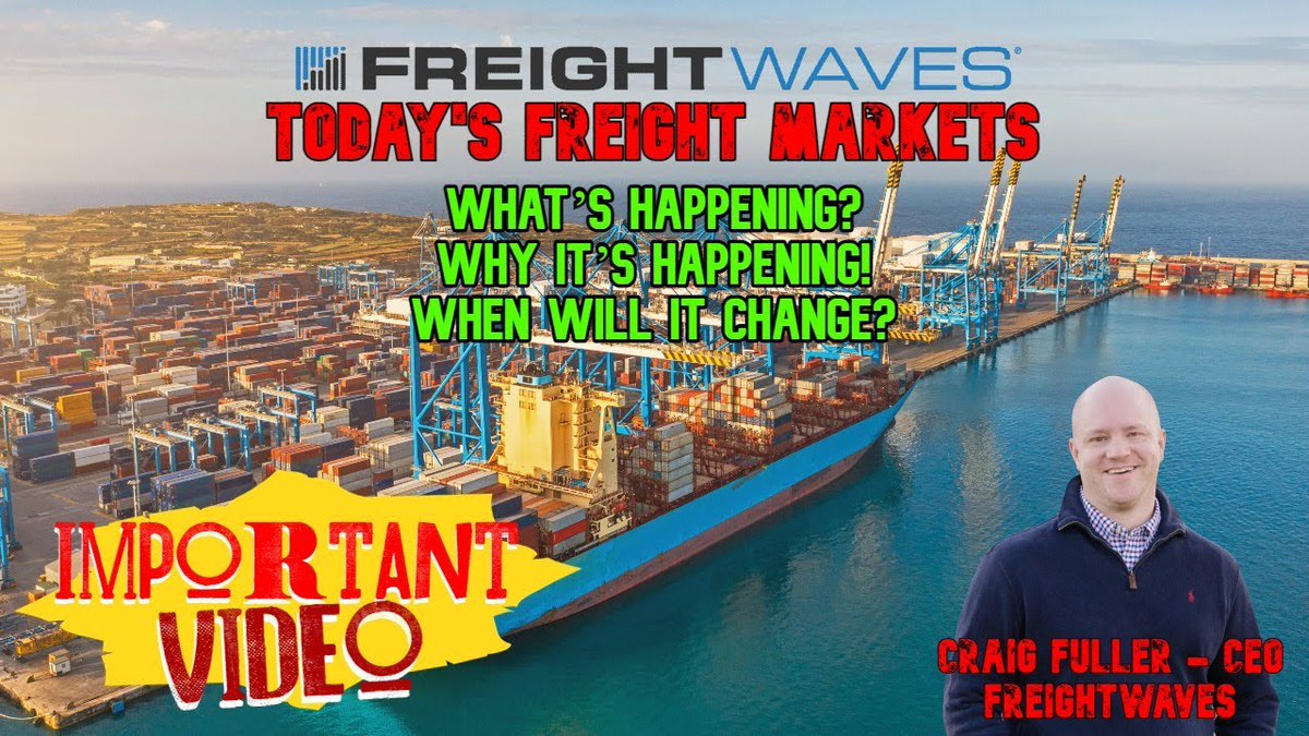 AFTvitaliy's tweet photo. Check out our latest video "FreightWaves CEO Explains Today's Freight Markets - All Your Trucking Business Questions Answered!"
Watch Now: https://t.co/R9m0hsvJP7
#FreightWaves #FreightWavesSonar #CraigFuller @FreightAlley @FreightWaves #Trucking #TruckingBusiness https://t.co/1dCj6cBETO