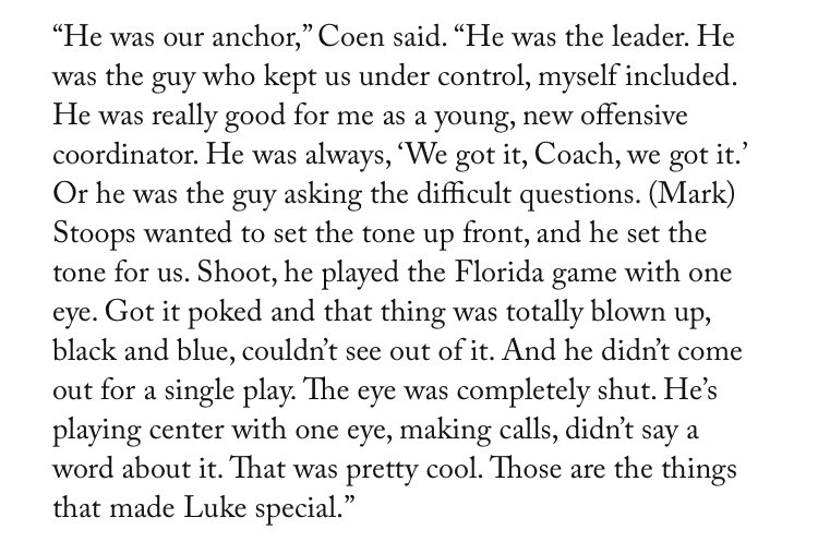 KyleTuckerCBB's tweet photo. Nobody embodies No. 65 John Schlarman like No. 65 overall pick Luke Fortner.

“He played the Florida game with one eye. Got it poked and that thing was totally blown up, black and blue, couldn’t see out of it. Didn’t say a word.”

Jags got a good one.

✍🏻 https://t.co/MrdI2wCnOk https://t.co/tmXKIZA78h