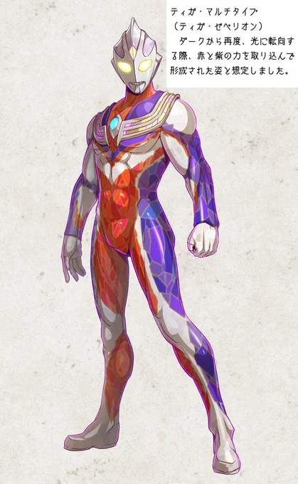光の巨人(6) ウルトラマンティガ 基本3形態、それぞれ色や体型だけどなく装飾等をマイナーチェンジしています。イメージを外れない範囲でニュージェネ風味を少し足した感じでしょうか。 ※設定は独自にアレンジ、一部捏造したもので公式ではありません。 #ウルトラマントリガー #ウルトラマンティガ