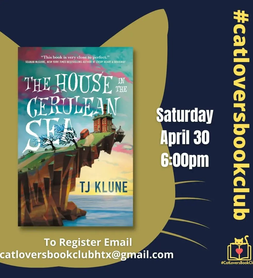 clockbirdstar's tweet photo. Register for ONLINE #catloversbookclub by emailing catloversbookclubhtx@gmail.com. Follow @catloversbookclub on Instagram for an extra entry! We'll be discussing #thehouseontheceruleansea. #catsofcypresstx #catsofhoustontx #catlovers https://t.co/XkcGcAYeQ2