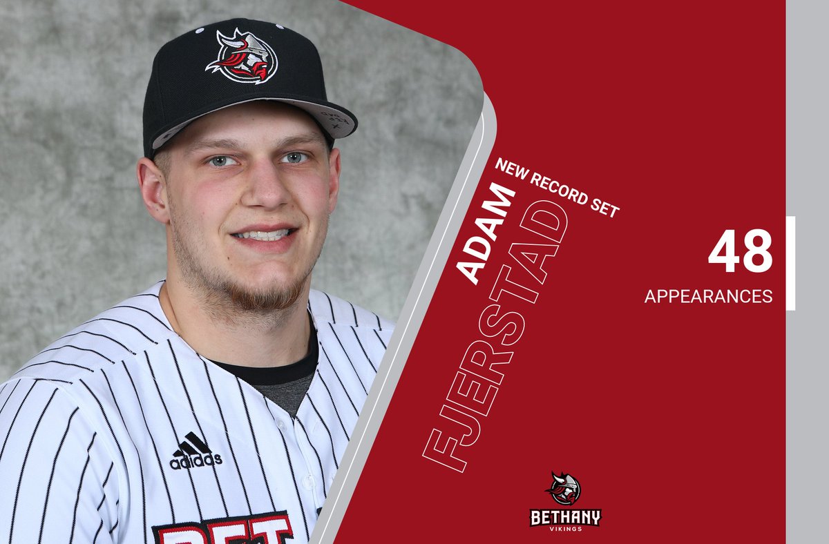Bethany Vikings (@blcvikings) on Twitter photo Game Two: <a href="/BLCbaseball/">Bethany Baseball</a> 12, Crown 6. <a href="/adfjerstad12/">AdamFjerstad</a> becomes career leader in appearances. Game Two: <a href="/BLCbaseball/">Bethany Baseball</a> 12, Crown 6. <a href="/adfjerstad12/">AdamFjerstad</a> becomes career leader in appearances.