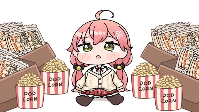 間違えて一生分のポップコーンを買ってしまうみこち

#miko_Art 