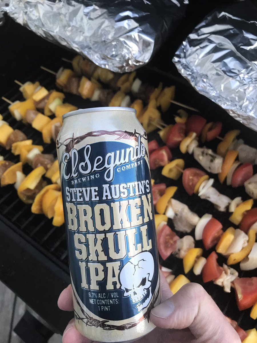 hometaskcanucks's tweet photo. What can make a BBQ better?   Some @steveaustinBSR broken skull IPA. https://t.co/tccUZwUAVM