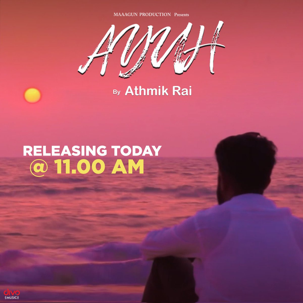 #Ayuh, kannada music video will be out today at 11 AM on @divomusicindia YouTube channel 🎶

#AthmikRai #ChethanNaik #PramodMaravanthe #AniketMohanty #DivoMusic