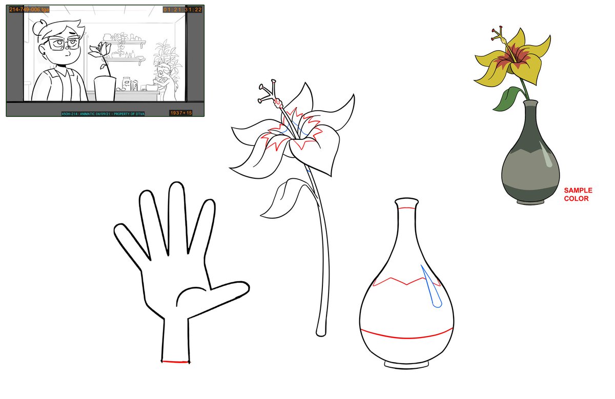 selecting some fun props from "Reaching Out". Based the flower for the last scene on a gumamela (hibiscus) #TheOwlHouse 