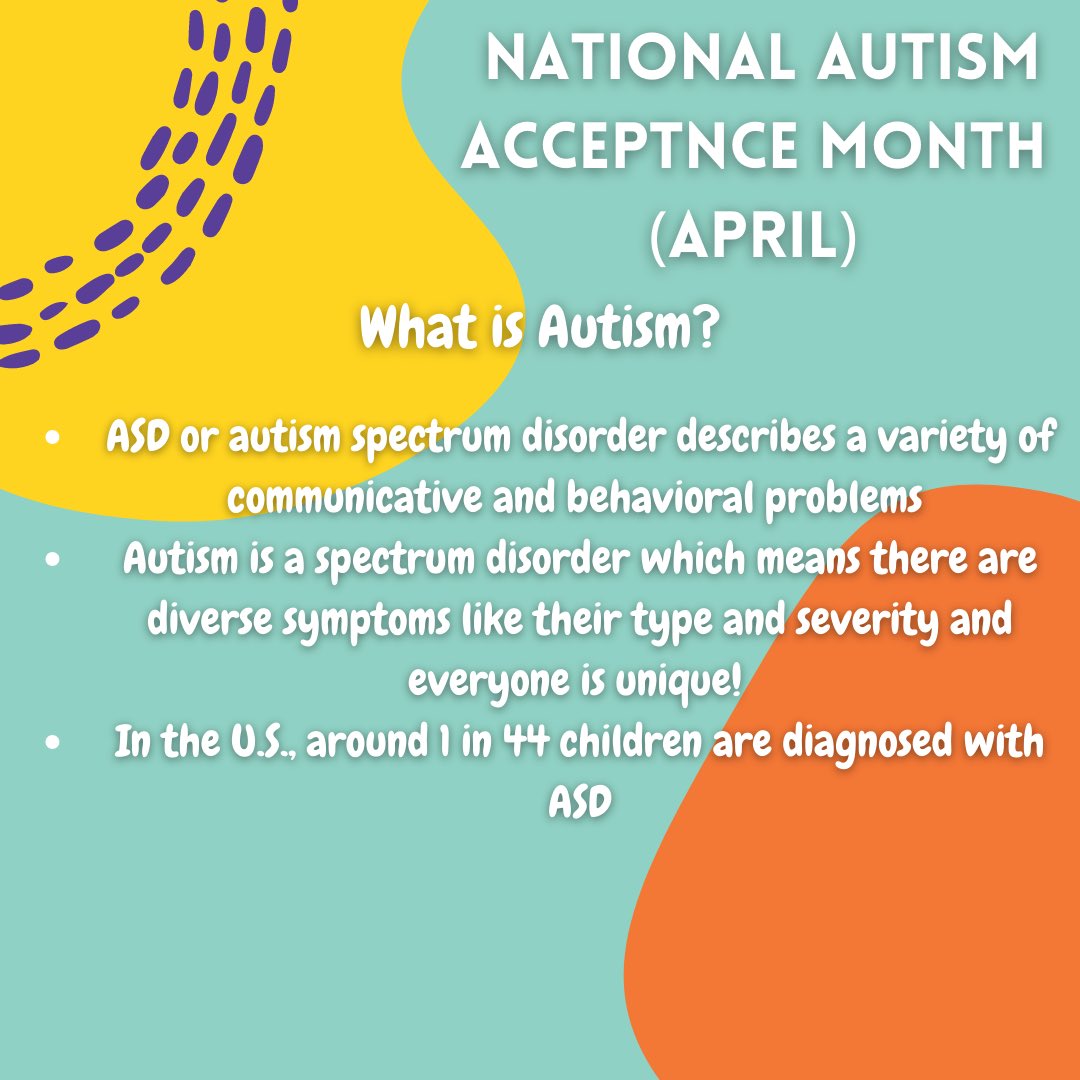 fhs_bestbuddies's tweet photo. It may be coming up to the end of April, but that doesn’t mean you can’t celebrate all the time! Feel free to always educate yourself and here’s just the basics of Autism Acceptance Month :D https://t.co/e4xo8zR00W