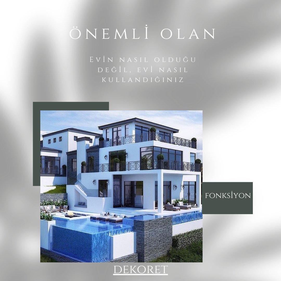 dekoretTR's tweet photo. 📸 ÖNEMLİ OLAN EVİN NASIL OLDUĞU DEĞİL, EVİ NASIL KULLANDIĞINIZ #fonksiyon #dekoret #dekorasyon #mobilya #tasarim #icdizayn #ev #dekorasyonfikirleri #dekorasyononerisi #dekorasyonzevkim #dekorasyononerileri #mimar #homedecor ✨ https://t.co/V7eahzTrAn
