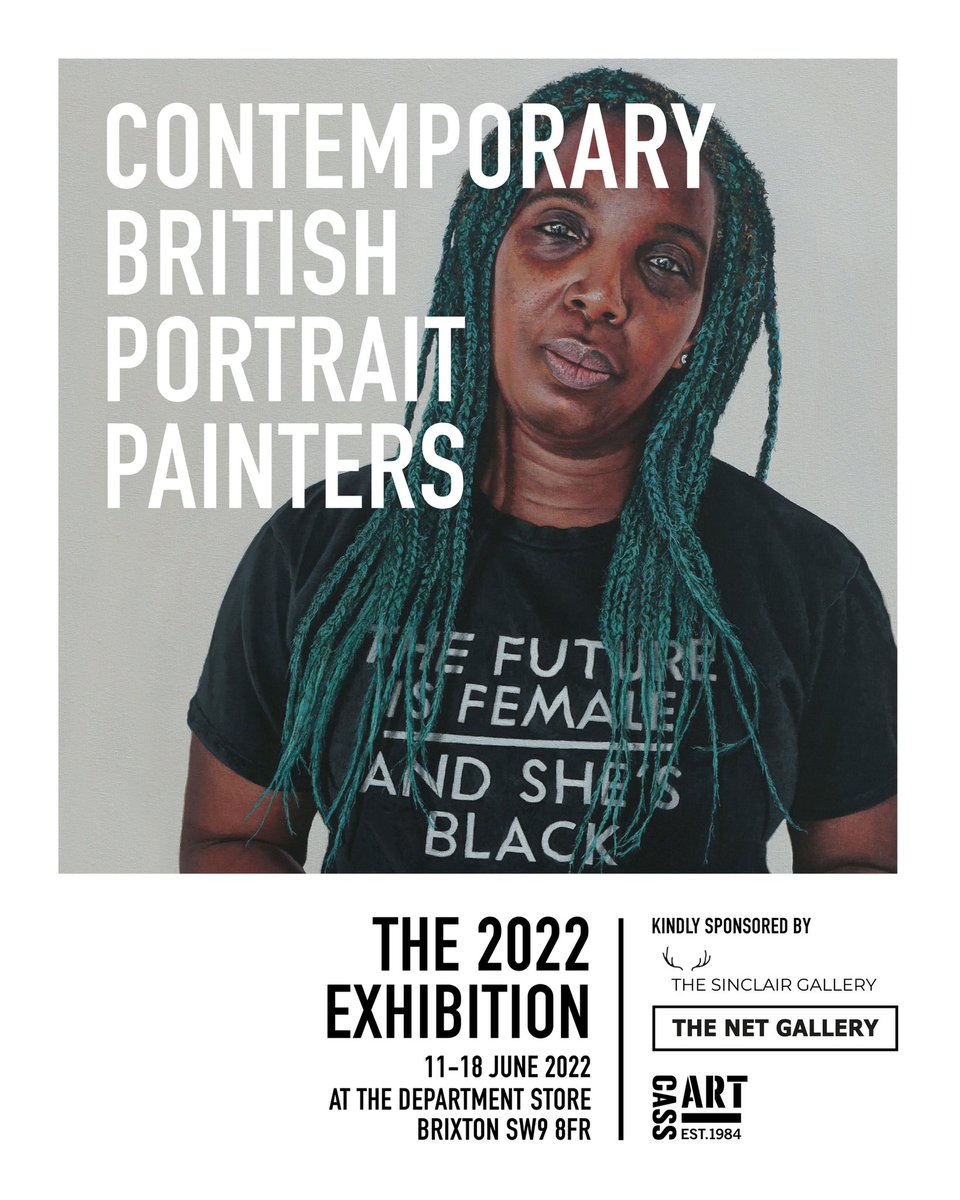 Just six weeks to go until the 2022 Exhibition of the Contemporary British Portrait Painters at #TheDepartmentStore in #Brixton. My painting, “The future is female and she’s black” will be in the show. #thecbpp2022  #contemporaryart #hyperrealism #portrait #fineart