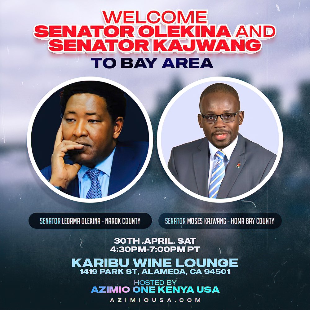 Azimio One Kenya USA - invites you to a meet and greet event with Azimio Senators at the Bay Area!