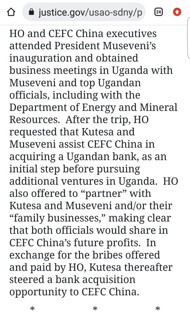 MKSerumaga's tweet photo. Is there a similarity in the *scale of #EnricaPinetti / #PatrickHo's commercial advantages?

Case 17-cr-779 SDNY

"Ho bribed officials at the highest levels of govt. in...Uganda in pursuit of lucrative oil deals &amp; other business opportunities"

Convicted of racketeering.

#Vinci https://t.co/GBctLCLcHf