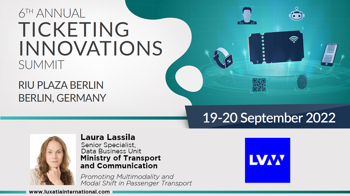Luxatia_intl's tweet photo. 📣 Speaker Announcement: @LauraLassila w/ @lvmfi will be a keynote speaker at the 6th Ticketing Innovations Summit! Join us to discuss promoting multimodality &amp; modal shift in passenger transport. Learn more 👉🏽 https://t.co/wqkHNtQJuJ #TicketingInnovations2022 #TicketingSummit https://t.co/4ez3CZYX3p