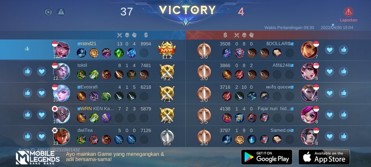 igusti_rustan's tweet photo. Ayo bergabung dengan tim saya, tantang semua Player MOBA terbaik bersama! 
https://t.co/16PoQsa9aN https://t.co/BjU84Ve44f