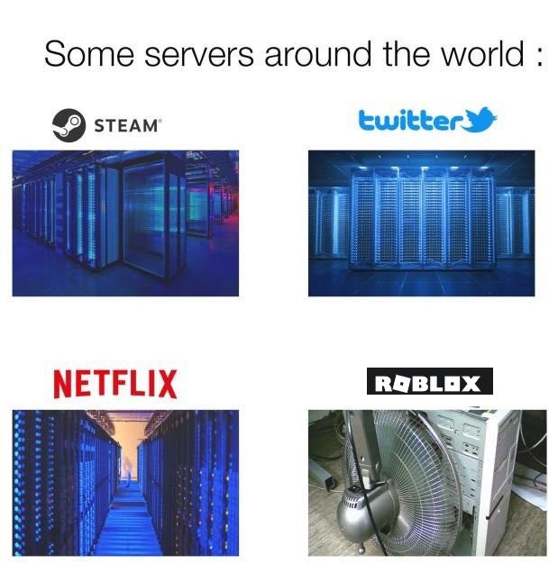 B1l1yyy's tweet photo. Roblox Server Be Like...
#Roblox #RobloxDev https://t.co/xg44oFQ4rA
