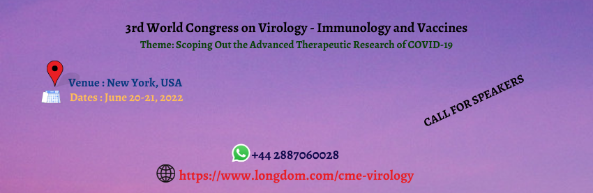 BellaMarck1's tweet photo. #callforspeakers
Register yourself for #Keynotespeech #Oral #posterpresentations at #Virologyconference which will be held on June 20-21, 2022 at NewYork, USA.  
Website: https://t.co/zl22wk0dJR
#Virologycongress #Vaccinesummit #conferences2022 #symposium https://t.co/oUX9brvXZ9