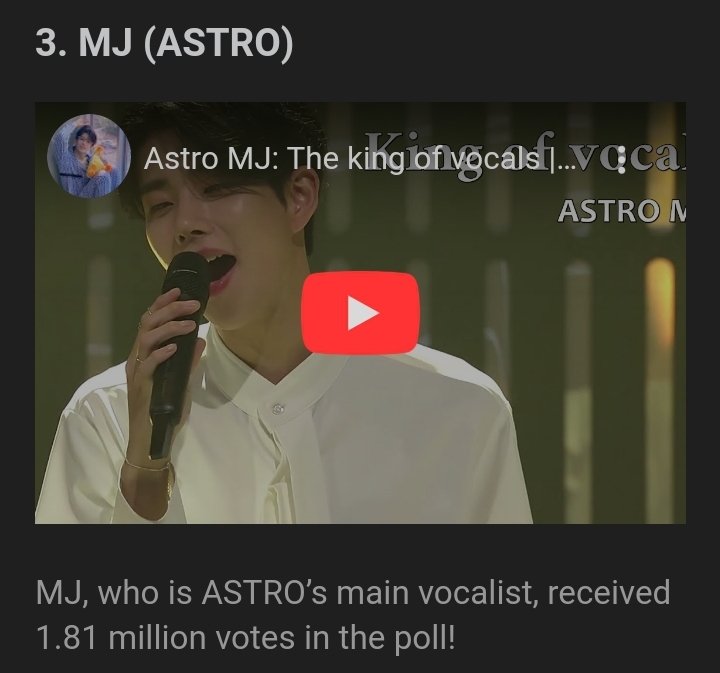 AstroUnitEsp's tweet photo. 💻 [ART]

Estos 25 ídolos del K-Pop son considerados los mejores vocalistas de 2022:

N°3 #MJ (ASTRO)

🔗 https://t.co/nhNs35PAYw

[ #김명준 |#엠제이 |#ASTRO | #아스트로 | #AROHA |  @offclASTRO] https://t.co/sk7aunOdFn