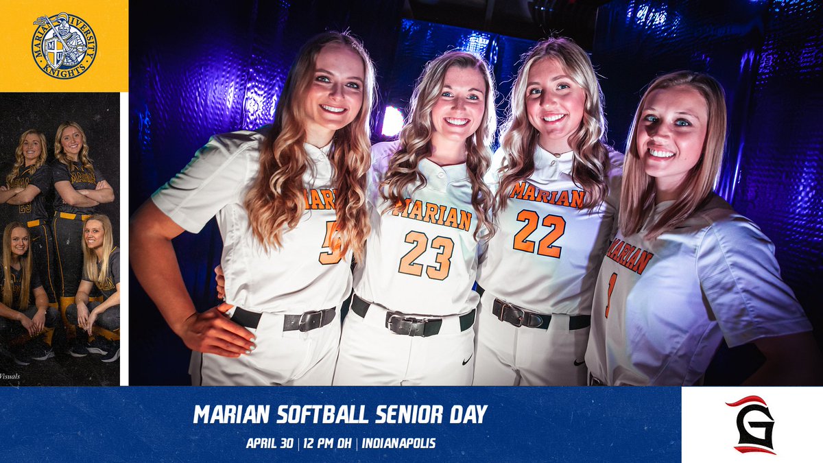 MUKnights's tweet photo. Senior Day!! @MarianKnightsSB wraps up the regular season today at 12 PM as they take on Grace! Come out and celebrate the 2022 senior class! https://t.co/gP312rWdvL