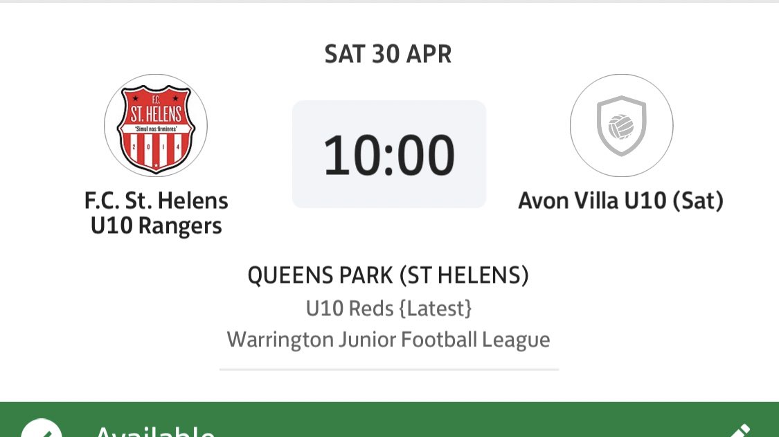 FcHelens's tweet photo. Late request but any refs available for 10am today at bishop road st Helen’s to cover the below? https://t.co/YjeVngWeUo